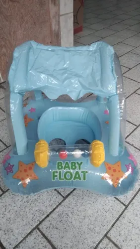 Vendo linda Boia bote Inflável Infantil bebê com cobertura - nova