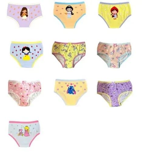 kit com 3 calcinhas infantil de algodao 