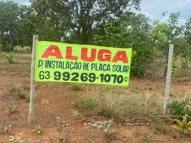 Locação de lote para instalação de placas solares.