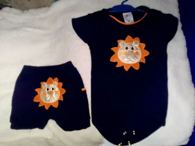 CONJUNTO P/ BEBÊ (BODIE E SHORT) MASC.