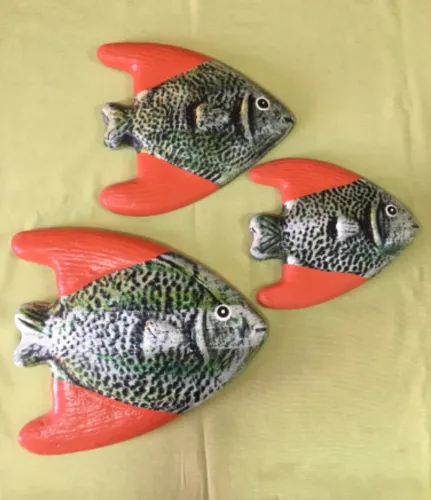 Peixes Decorativos Artesanais de Concreto 