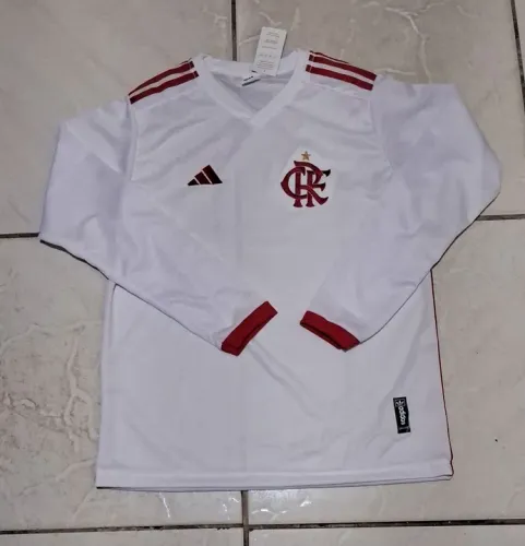 Camisas Flamengo - manga longa branca e tradicional