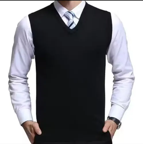 Colete Gola em V masculino - Tam G - Preto