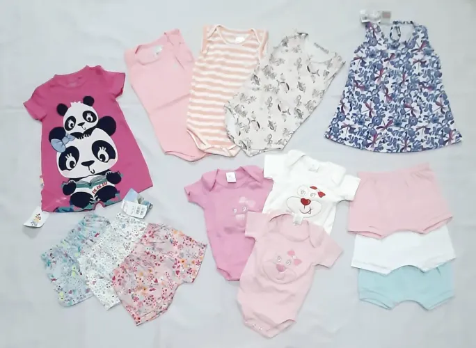 Enxoval 14 peças menina 3 a 12 meses