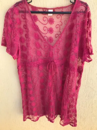 Vestido Saída De Praia Vinho Da Bossa Nossa (Usado)