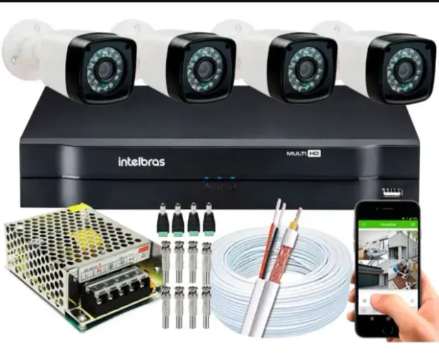 kit 4 câmeras intelbras
