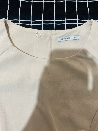 Vestido bege social P