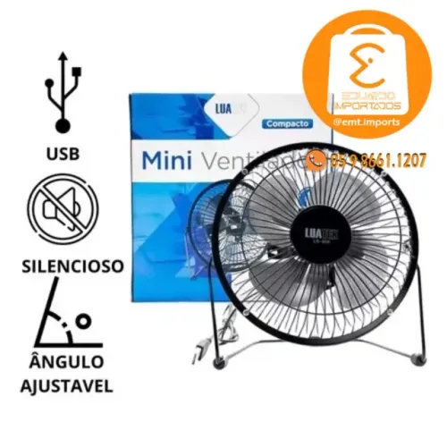 Mini Ventilador de Mesa Portátil cabo Usb Luatek LS-904