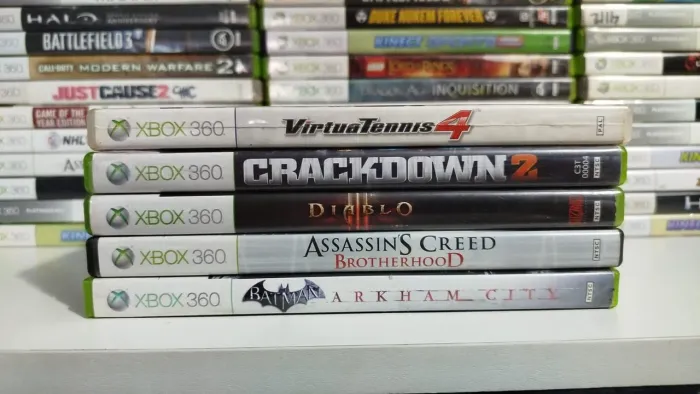 LOTE COM 5 JOGOS ORIGINAIS PARA XBOX 360.
