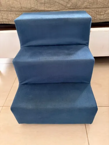 Escada para cachorro 3 degraus azul