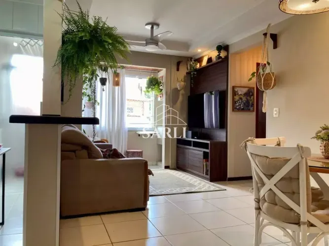 Apartamento semimobiliado com 2 quartos, 59 m² e vaga coberta - Jardim Cidade de Florianóp