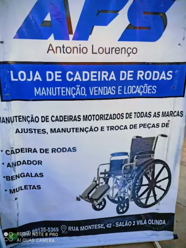 A F S loja cadeira manutenção de cadeira de rodas manual e motorizada de todas as marcas 