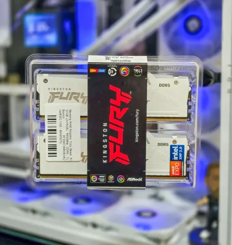 32GB Memória RAM Kingston Fury Beast, RGB, (2x16GB), 5600MHz, DDR5, CL36, Branco