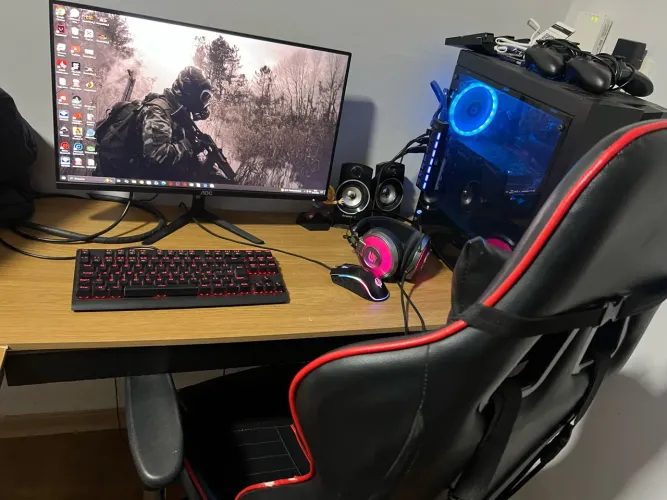 PC Gamer Completo + Monitor AOC 180Hz + Cadeira Gamer + Periféricos RGB