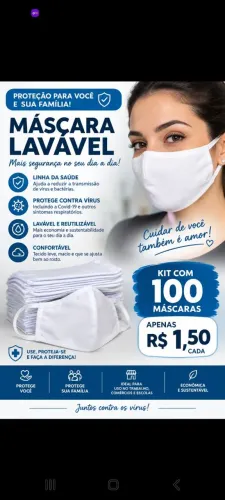 Máscaras na promoção, vender logo