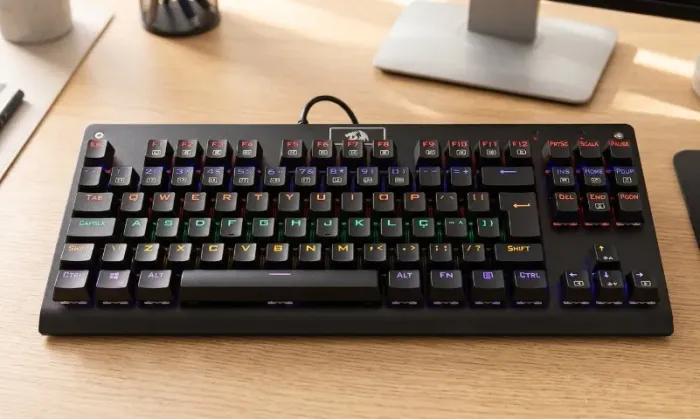 Teclado Mecânico Redragon Dark Avenger Preto Iluminação Rainbow Switch Marrom K568R