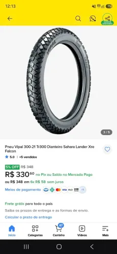 Vendo pneu novo 90/90/21 sahara e Lander