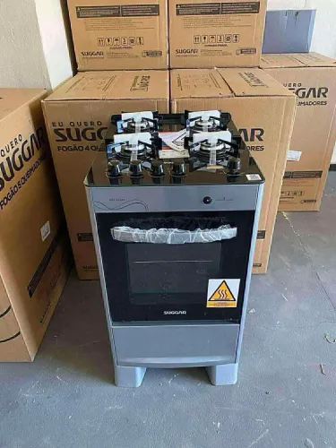 FOGÃO 4 BOCAS PRATA SUGGAR NEO GLASS NOVO