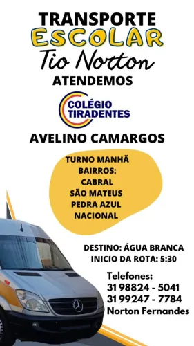 TRANSPORTE ESCOLAR COLÉGIO TIRADENTES AGUA BRANCA