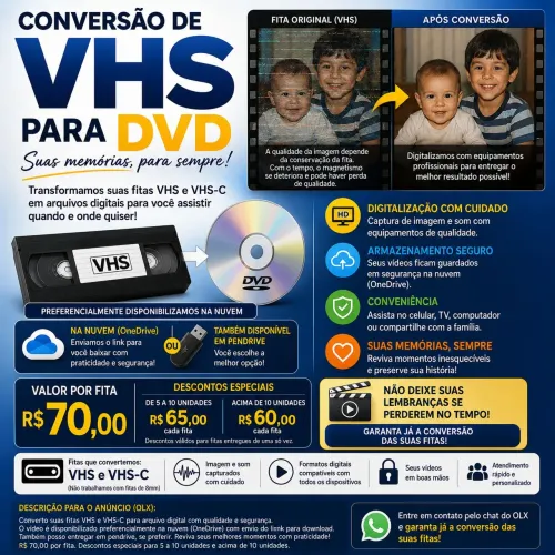 Conversão de Fitas VHS e VHS-C para Digital | Preserve suas Lembranças