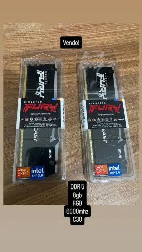 2x Memória Ram 8gb DDR 5 C30 6000mhz