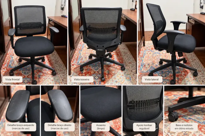 Cadeira Ergonômica Flexform Uni All Black - Preta - Conservada