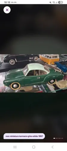 rara miniatura karmann-ghia sólido 1957 escala 1/18