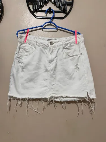 Saia jeans branca