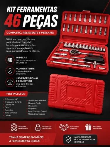 Kit Ferramentas 46 peças