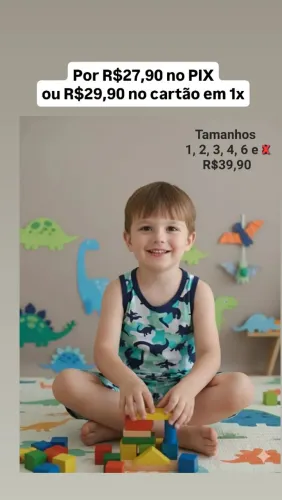 Pijama infantil 100% algodão