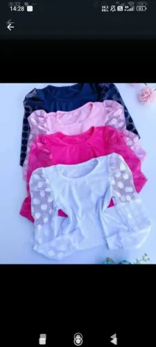 Blusa infantil meia estaçao canelada manga tule