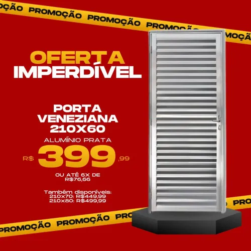 Porta Veneziana Alumínio Prata