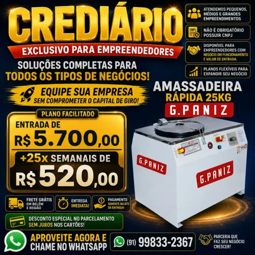 Masseira Rápida 25Kg G.Paniz - Crediário para Empreendedores