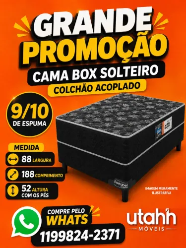 Cama box solteiro promoção de fábrica poucas unidades