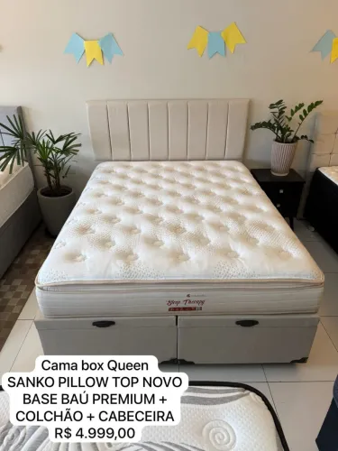 Cama Box Queen SANKO PILLOW TOP NOVO - ENTREGO