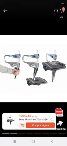 Serra fita tico tico Dremel Moto-Saw de bancada e portátil com maleta.
