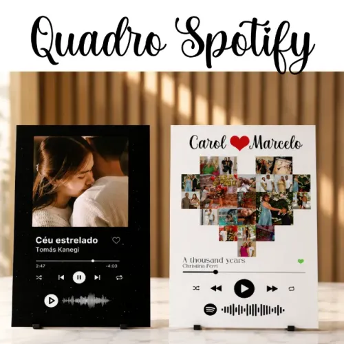 Quadro personalizado com suas Fotos, Casal, Namorados, Familia, Amizade, Spotify e Frases