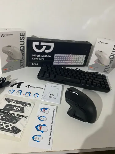 Mouse Gamer Wireless Attack Shark X11 Recarregável RGB Ultra Leve Bluetooth/2.4G