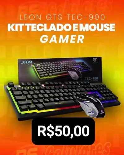 Teclado e Mouse Gamer RGB