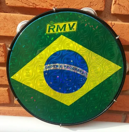 Pandeiro RMV 10" Bandeira Do Brasil + Capa Protetora (Bag)