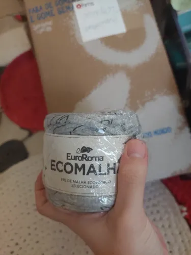 Mini Fio de Malha EuroRoma - 30 Metros - Cor Cinza com linhas pretas