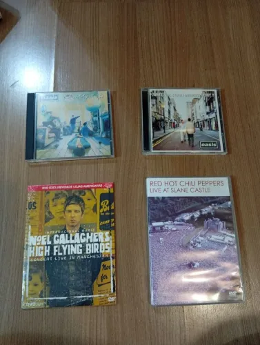 Lote cd cds dvd dvds música oasis Noel Gallagher red hot chilli peppers slane castle