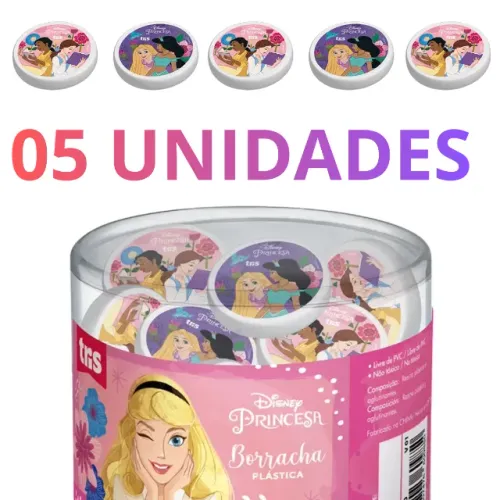 Kit 5 Borracha Branca Escolar Estampas Papelaria