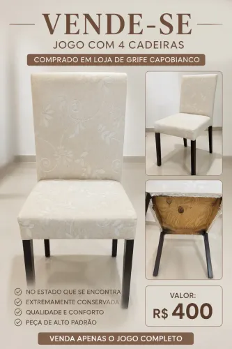 Jogo de quatro cadeiras