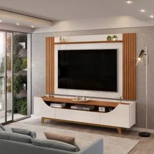 BANCADA  p/ TV até 75 Polegadas Lotus Ripado (Dividimos em até 10x Sem Juros)