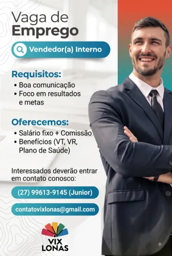 Vaga de Vendedor(a) Interno