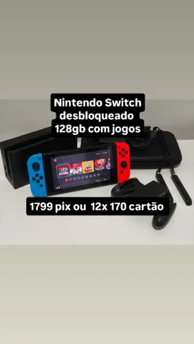 Nintendo switch v2 com jogos