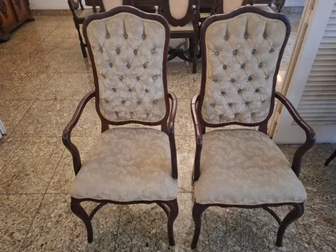 Cadeira Vintage Colonial Luis XV de Jacarandá - Par de 2 cadeiras