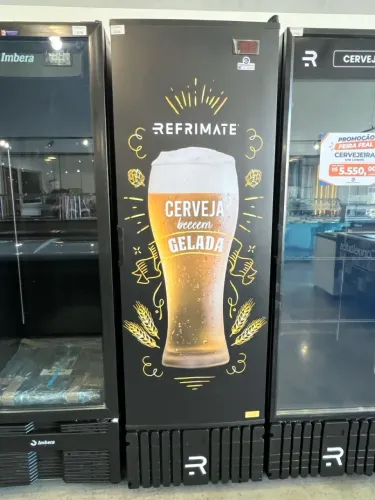 Cervejeira 570L grande porta sólida chega até -7.5c NOVA