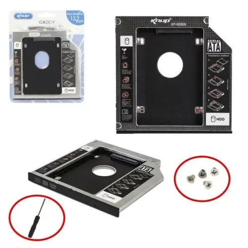 Adaptador Caddy Hd Ssd Sata Case Gaveta Dvd Notebook 9,5mm ou 12,7mm